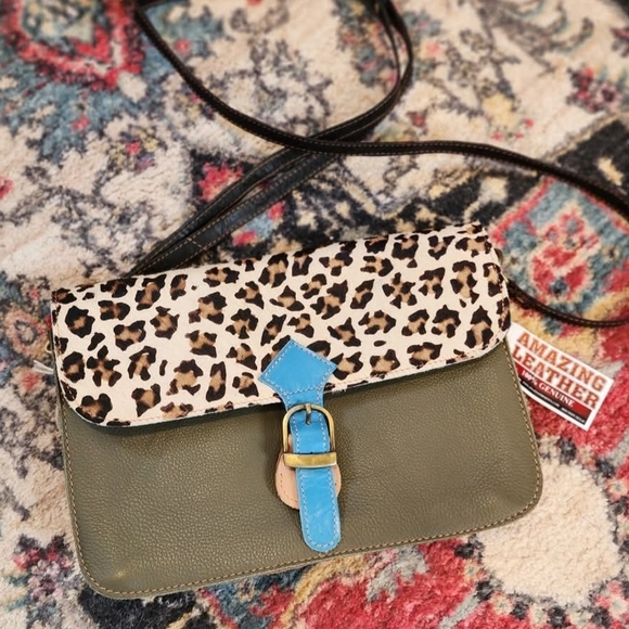 Handbags - Leopard Print and Olive Bag